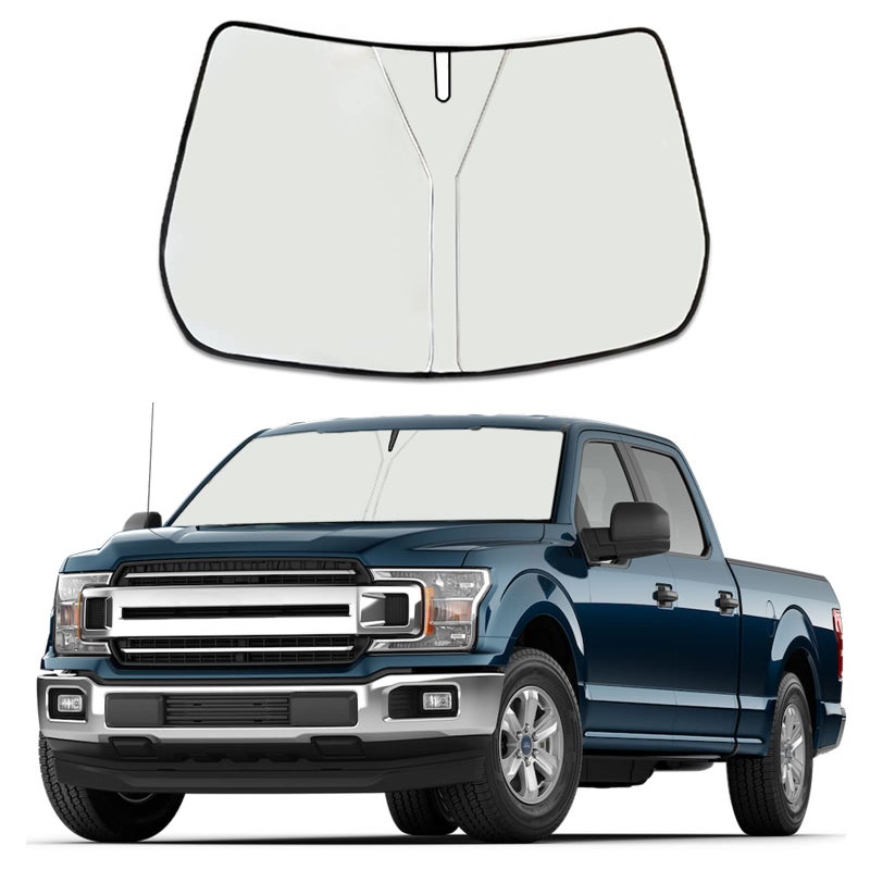 Moricere Upgrade Windshield Sun Shade for Ford F150 2015-2020  Foldable Windshield Sun Visor Blocks UV Rays - Image 1